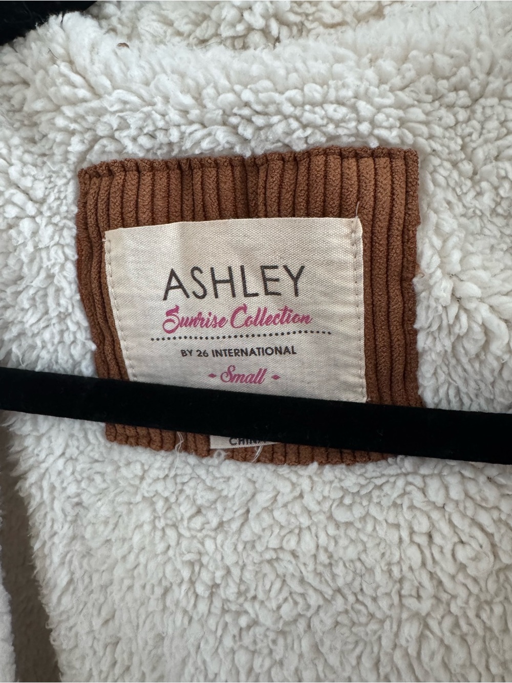 Ashley Sunrise Collection Brown Corduroy Sherpa Hooded Jacket Women's Size S - Picture 3 of 5